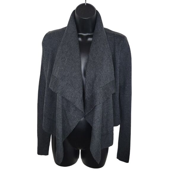 Banana Republic wool blend gray drape open front cardigan Small - Picture 1 of 7
